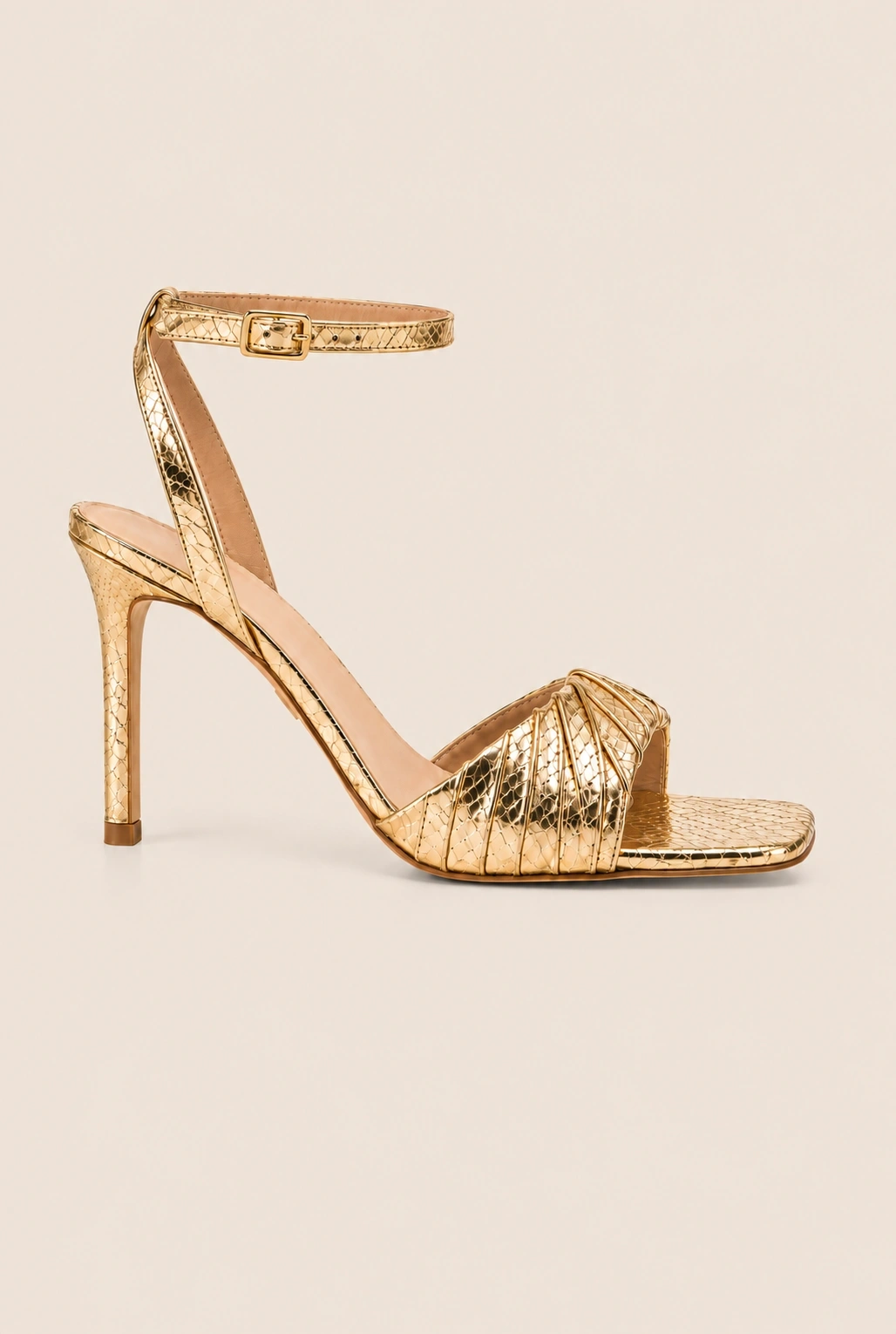 Dazzle – sandali dorati con tacco a spillo sottile