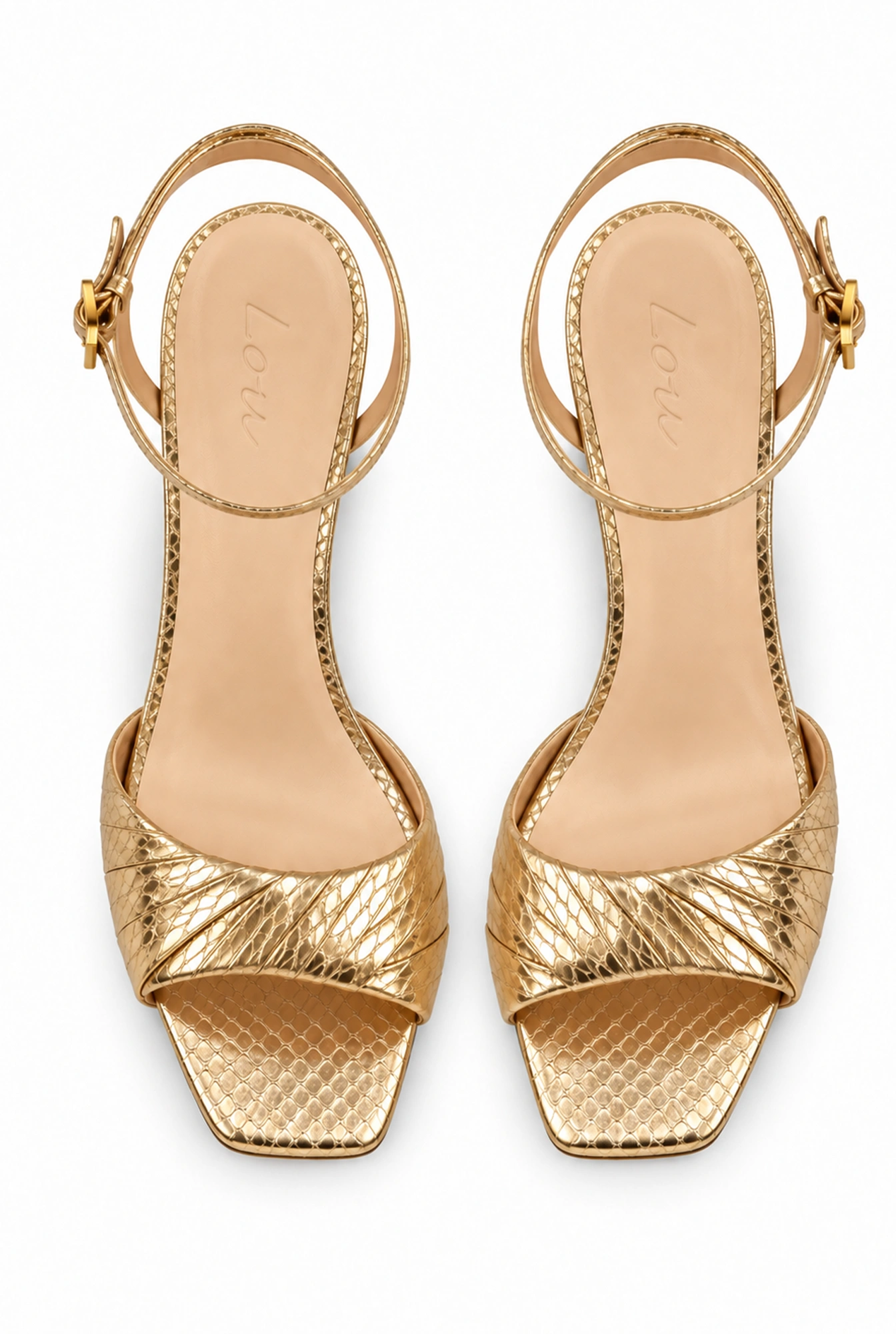 Dazzle – sandali dorati con tacco a spillo sottile
